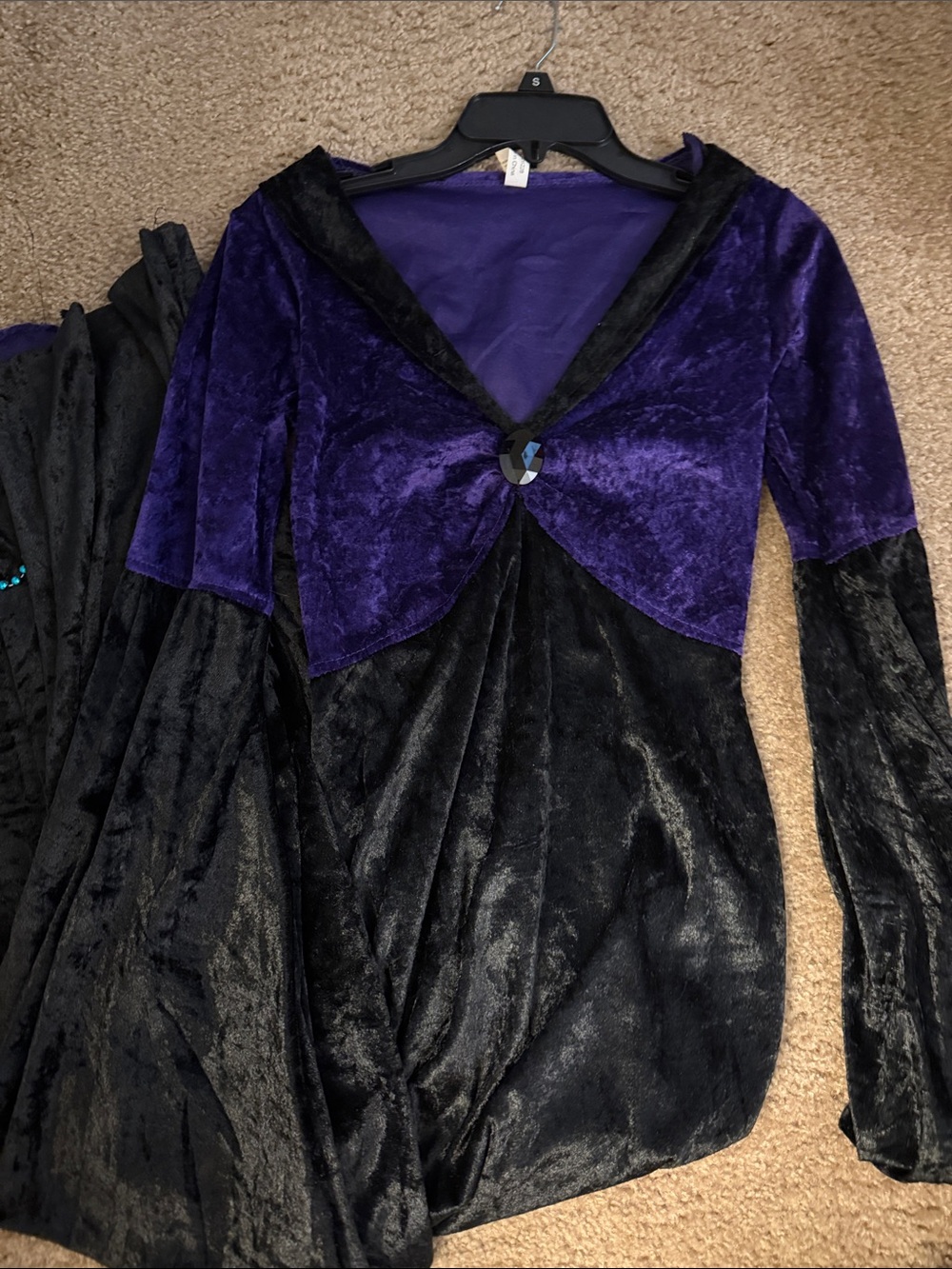 Velvet Two-Tone Purple & Black Women's Costume